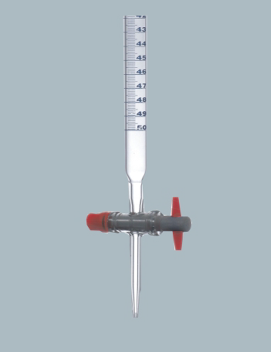 Burette Automatic Zero mounted on Reservoir with Screw type PTFE Rotaflow Needle Valve