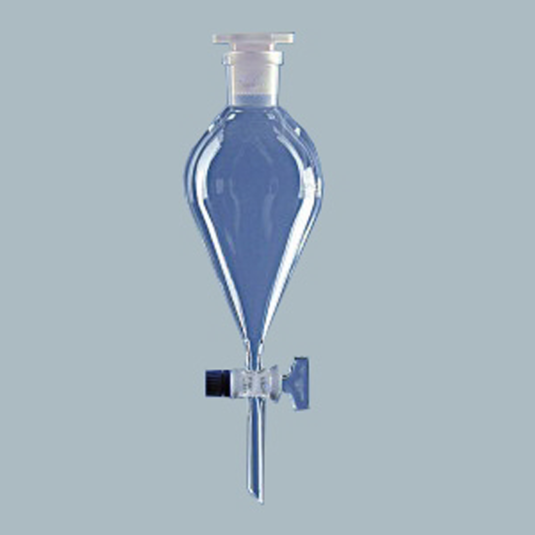 Laboratory-Glassware-Separating-Funnels-with-PTFE-Key,-Stopcock-&-Polythelene-stopper