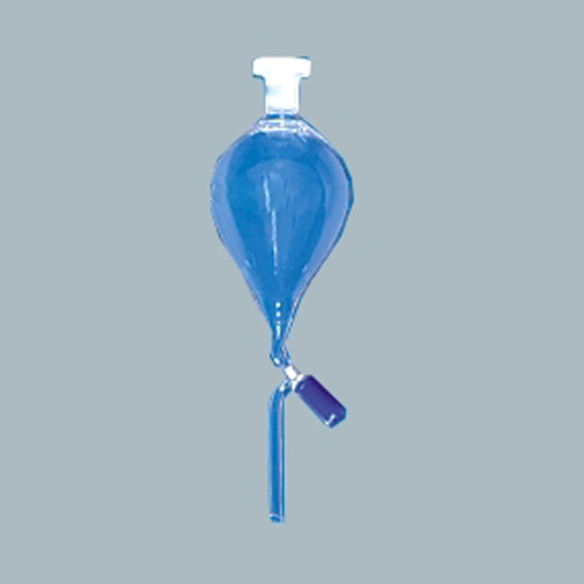 Laboratory-Glassware-Separating-Funnels-with-PTFE-Needle-Valve-Stopcock-&-Polythelene-stopper