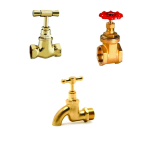 BRASS FITTINGS: 20MM GATE VALVES AND STOP CORK